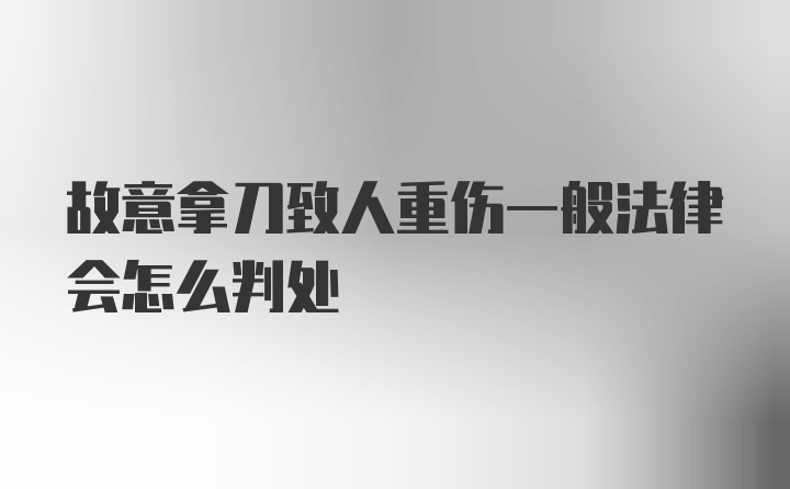 故意拿刀致人重伤一般法律会怎么判处