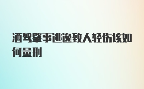 酒驾肇事逃逸致人轻伤该如何量刑