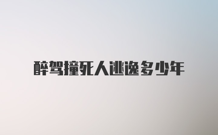 醉驾撞死人逃逸多少年