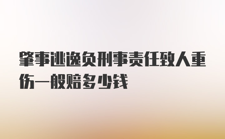 肇事逃逸负刑事责任致人重伤一般赔多少钱