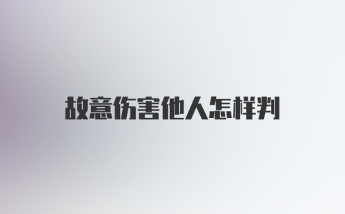 故意伤害他人怎样判