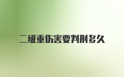 二级重伤害要判刑多久