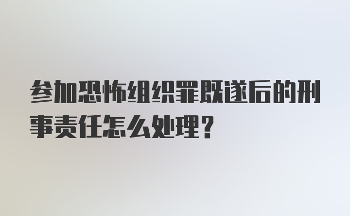 参加恐怖组织罪既遂后的刑事责任怎么处理?