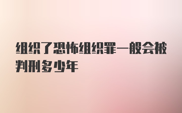 组织了恐怖组织罪一般会被判刑多少年