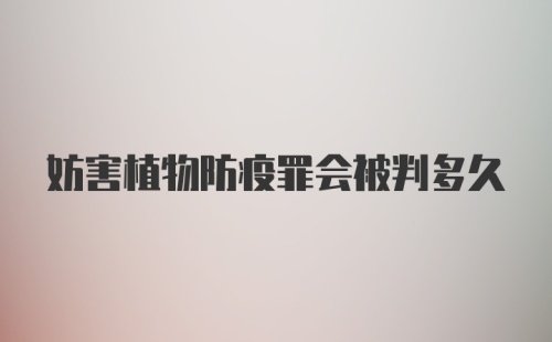 妨害植物防疫罪会被判多久