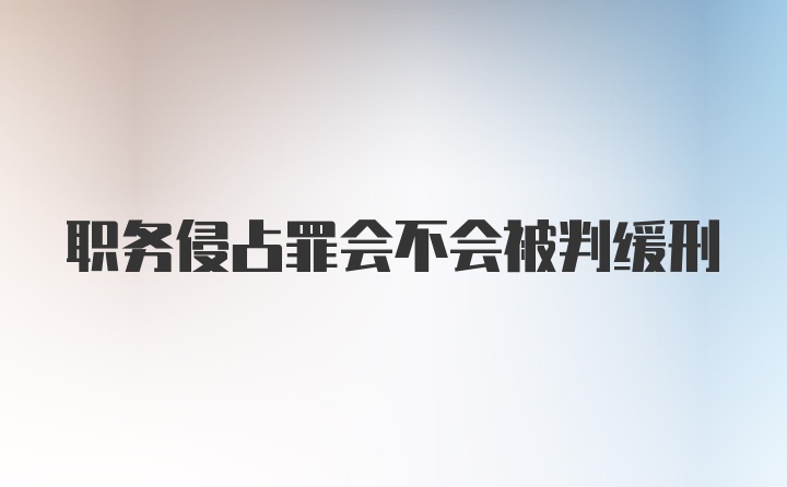 职务侵占罪会不会被判缓刑