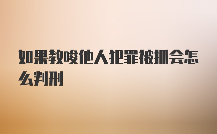 如果教唆他人犯罪被抓会怎么判刑