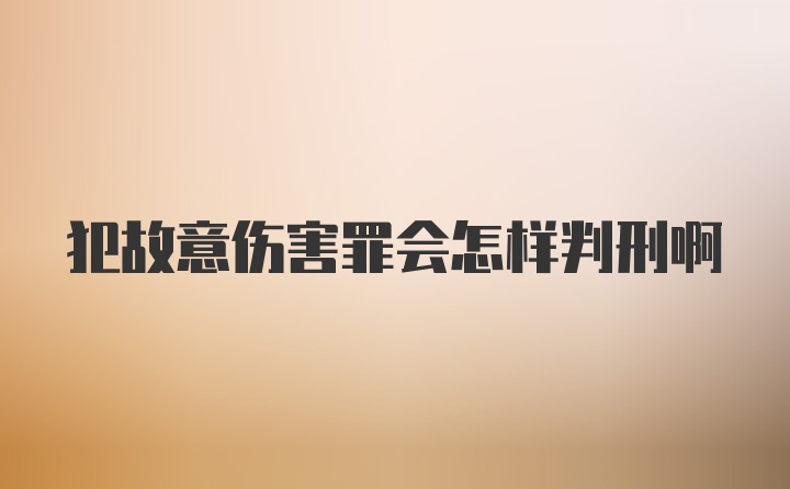 犯故意伤害罪会怎样判刑啊