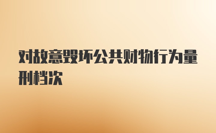 对故意毁坏公共财物行为量刑档次