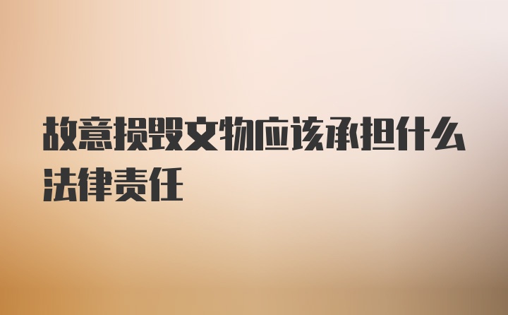 故意损毁文物应该承担什么法律责任