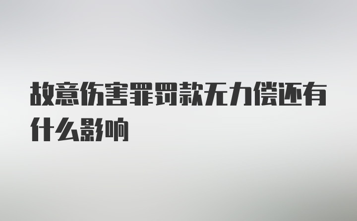 故意伤害罪罚款无力偿还有什么影响