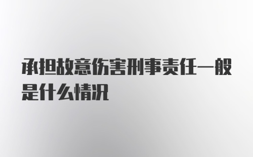 承担故意伤害刑事责任一般是什么情况