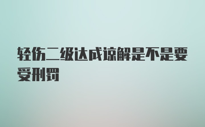 轻伤二级达成谅解是不是要受刑罚