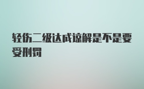 轻伤二级达成谅解是不是要受刑罚