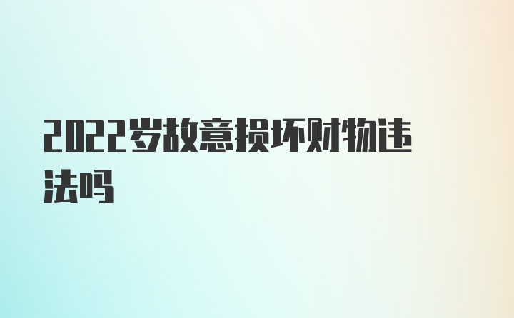 2022岁故意损坏财物违法吗