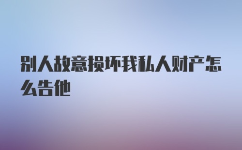 别人故意损坏我私人财产怎么告他