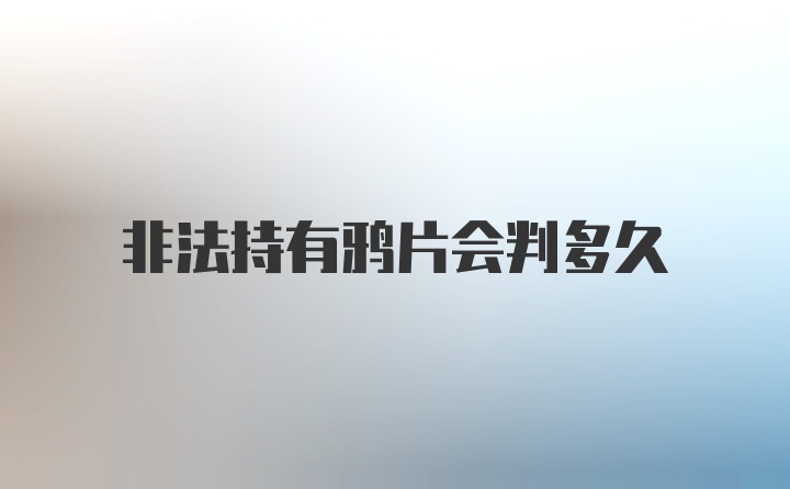 非法持有鸦片会判多久