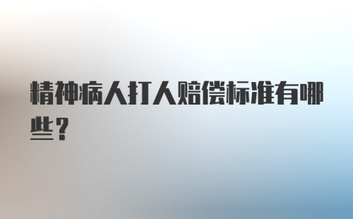 精神病人打人赔偿标准有哪些？