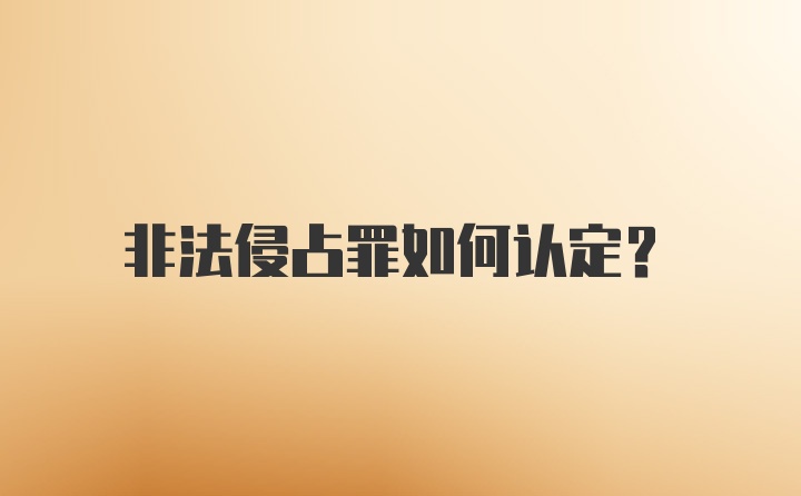 非法侵占罪如何认定？