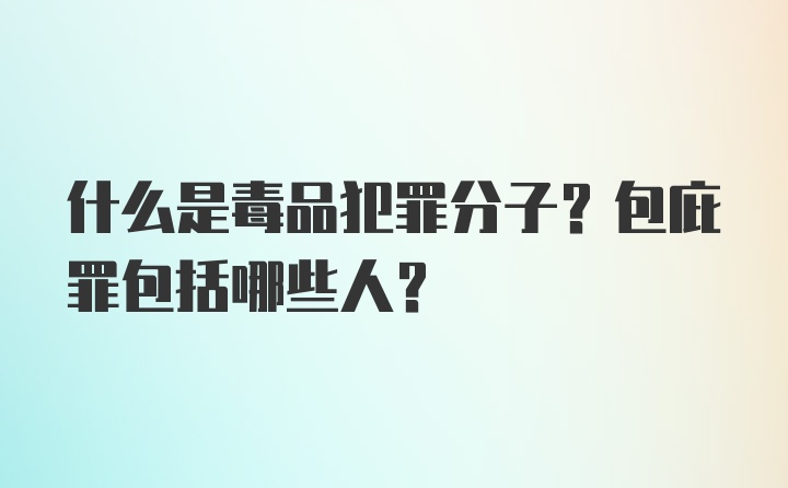 什么是毒品犯罪分子?包庇罪包括哪些人?