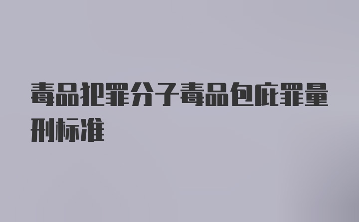 毒品犯罪分子毒品包庇罪量刑标准