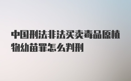 中国刑法非法买卖毒品原植物幼苗罪怎么判刑