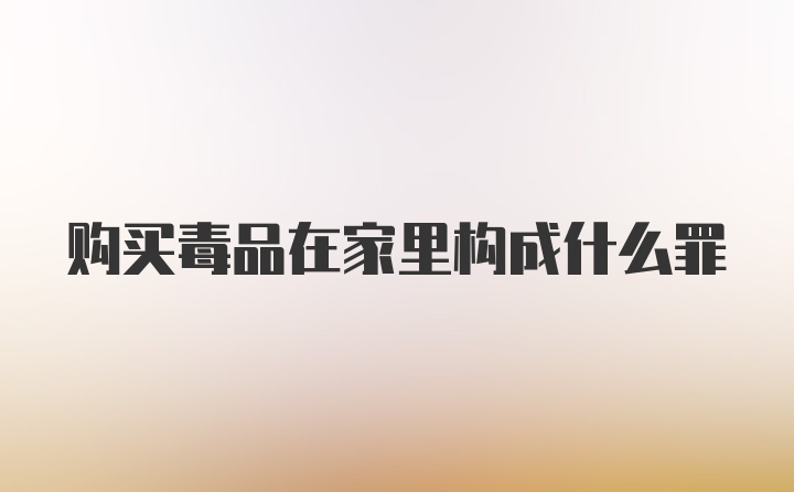 购买毒品在家里构成什么罪