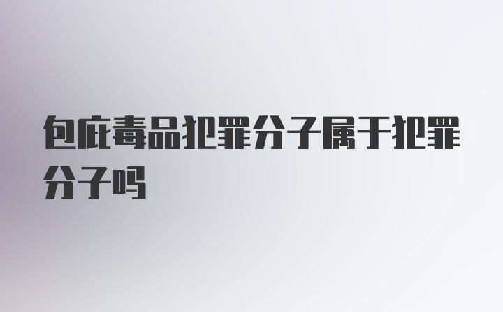 包庇毒品犯罪分子属于犯罪分子吗