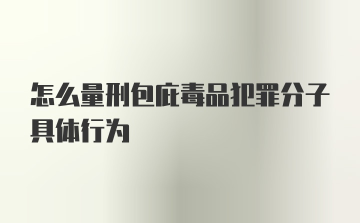 怎么量刑包庇毒品犯罪分子具体行为