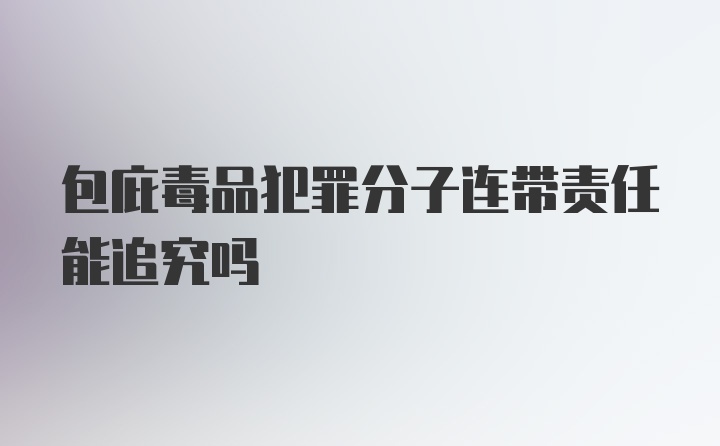 包庇毒品犯罪分子连带责任能追究吗