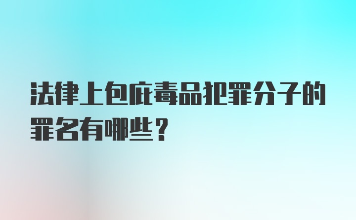 法律上包庇毒品犯罪分子的罪名有哪些?