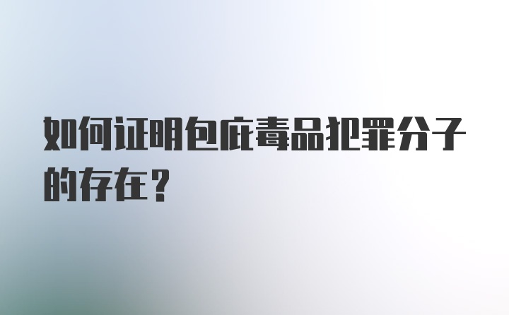 如何证明包庇毒品犯罪分子的存在？