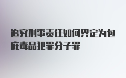 追究刑事责任如何界定为包庇毒品犯罪分子罪