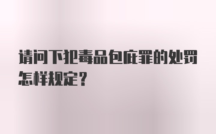 请问下犯毒品包庇罪的处罚怎样规定？