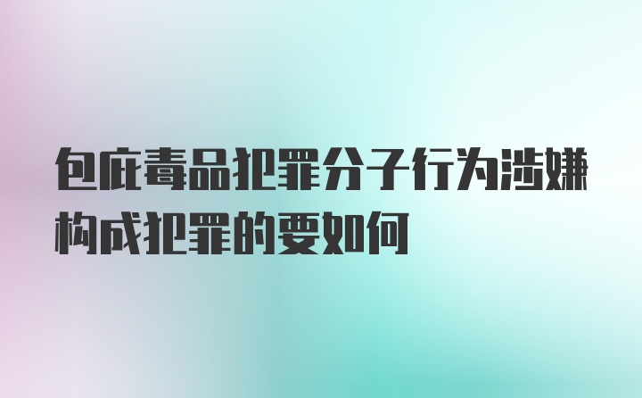 包庇毒品犯罪分子行为涉嫌构成犯罪的要如何