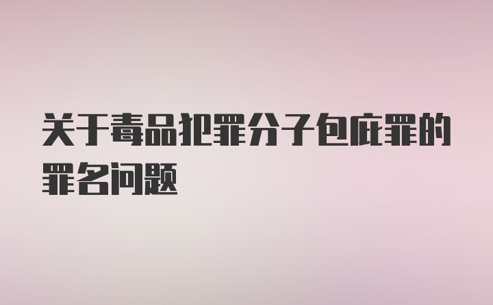 关于毒品犯罪分子包庇罪的罪名问题