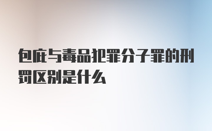 包庇与毒品犯罪分子罪的刑罚区别是什么