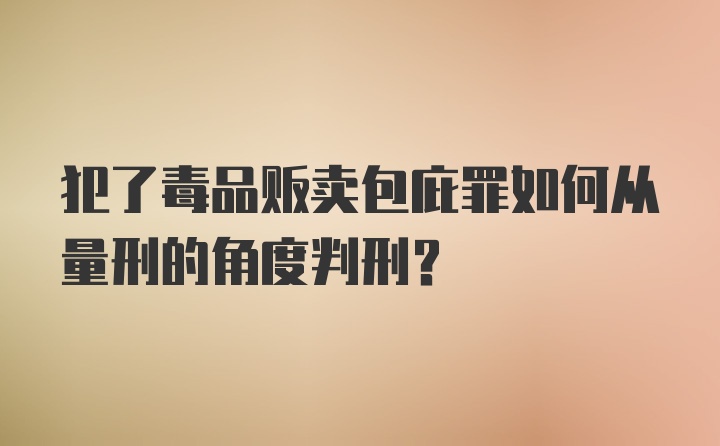 犯了毒品贩卖包庇罪如何从量刑的角度判刑？