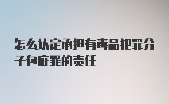 怎么认定承担有毒品犯罪分子包庇罪的责任