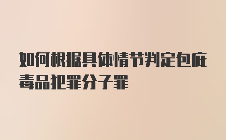 如何根据具体情节判定包庇毒品犯罪分子罪