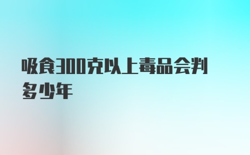 吸食300克以上毒品会判多少年