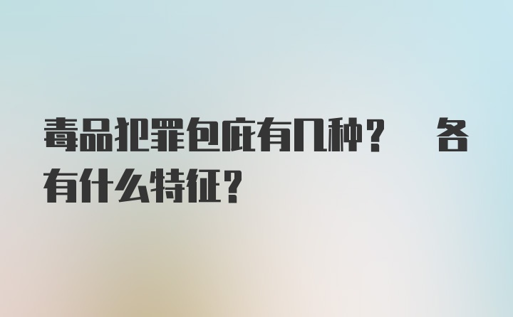 毒品犯罪包庇有几种? 各有什么特征?