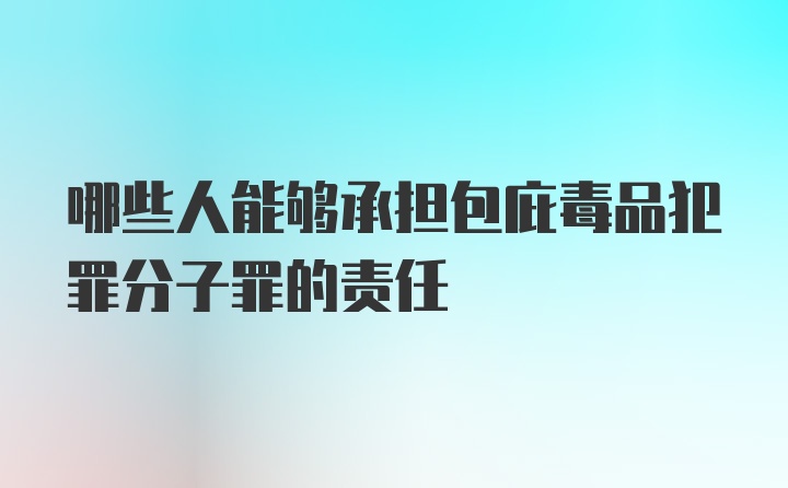 哪些人能够承担包庇毒品犯罪分子罪的责任