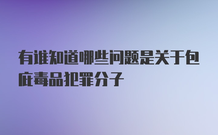 有谁知道哪些问题是关于包庇毒品犯罪分子