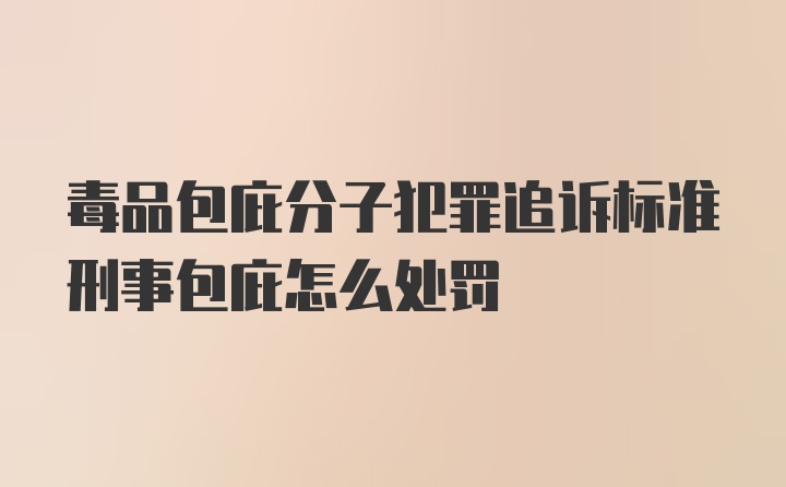 毒品包庇分子犯罪追诉标准刑事包庇怎么处罚