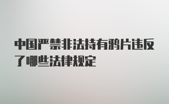 中国严禁非法持有鸦片违反了哪些法律规定