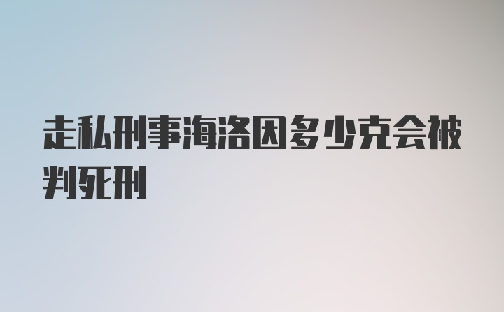 走私刑事海洛因多少克会被判死刑