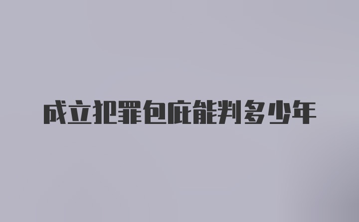 成立犯罪包庇能判多少年