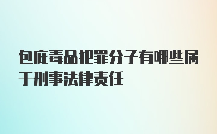 包庇毒品犯罪分子有哪些属于刑事法律责任