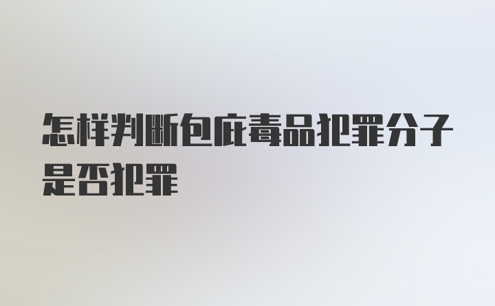 怎样判断包庇毒品犯罪分子是否犯罪